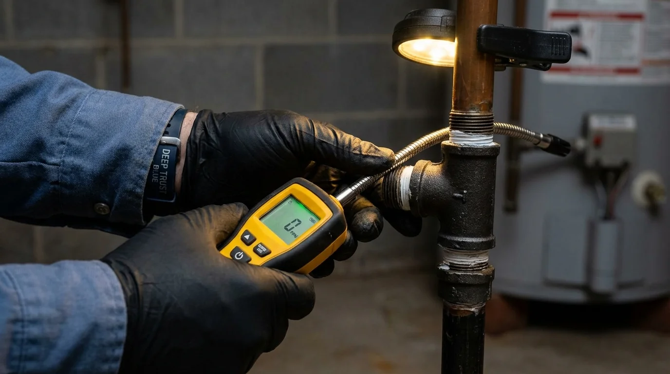 Gas leak detection with electronic sniffer by Johns Plumbing LLC in Frazier Park