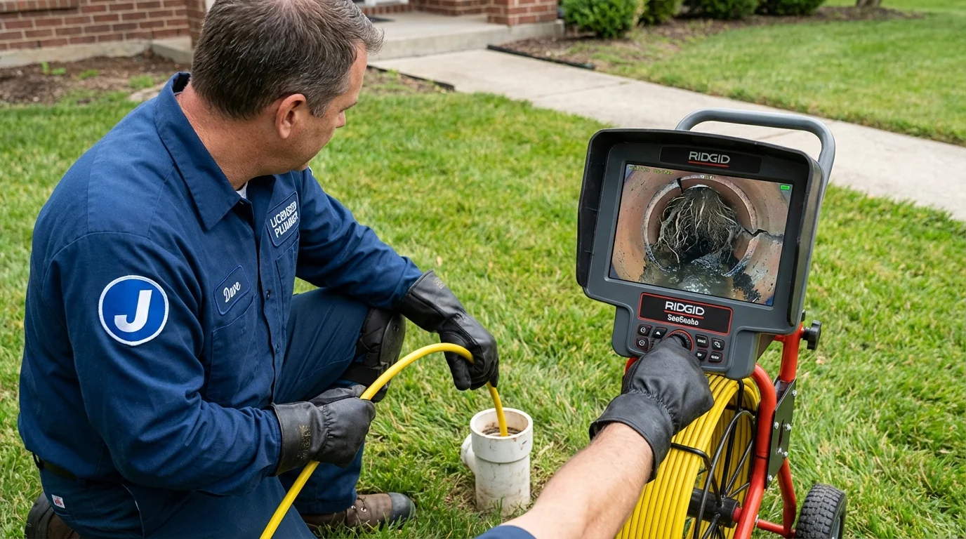 Sewer camera inspection being performed by Johns Plumbing LLC in Frazier Park